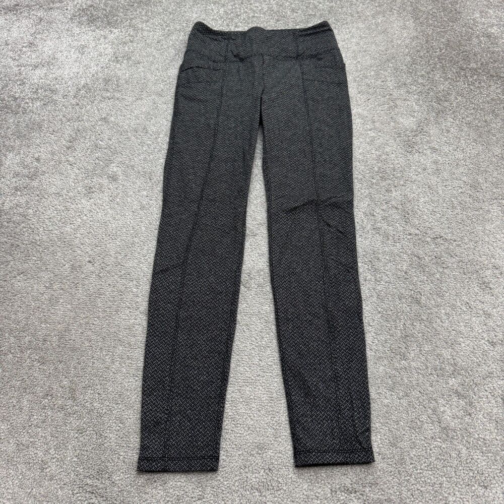 Athleta Criss Cross Metro Leggings Womens Small Black Gray High Rise Activewear